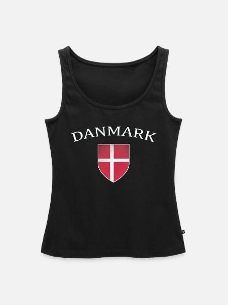 Danmark, Dänemark, Logo, Fahne - Frauen Premium Organic Tank Top - Schwarz