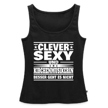 Clever Kirchenmusikerin - Frauen Premium Organic Tank Top - Schwarz - Vorne - AI Model Female 172 light (172cm)