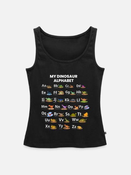 Dinosaur Alphabet - Frauen Premium Organic Tank Top - Schwarz