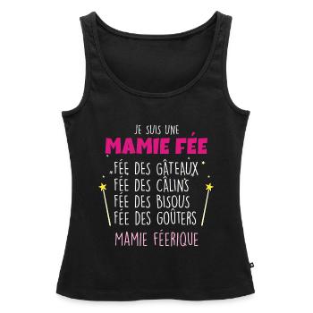 Mamie Idée Cadeau Pour Ma Mamie Parfaite - Débardeur bio Premium Femme - noir - Devant - AI Model Female 172 light (172cm)