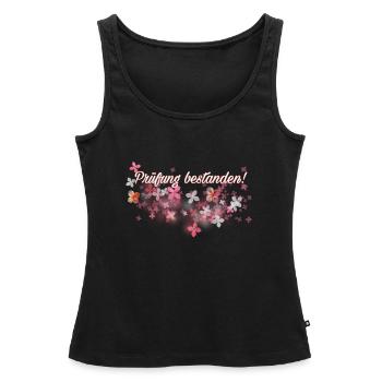 Prüfung bestanden! - Frauen Premium Organic Tank Top - Schwarz - Vorne - AI Model Female 172 light (172cm)