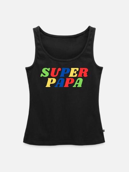 Super Papa - Frauen Premium Organic Tank Top - Schwarz