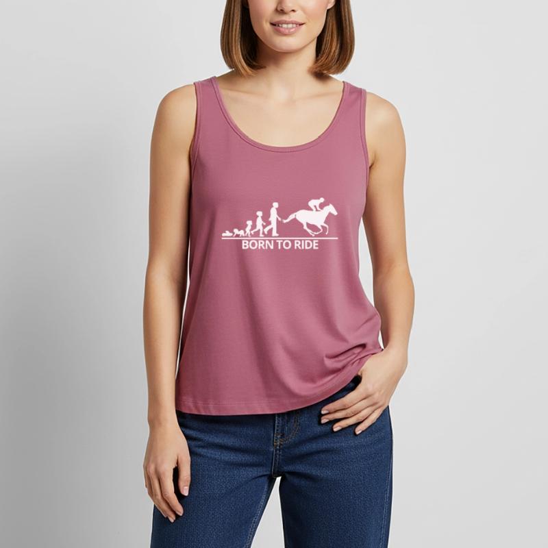 Cheval Evolution Cavalier Cavalier Cadeau Evolution Débardeur bio Premium Femme