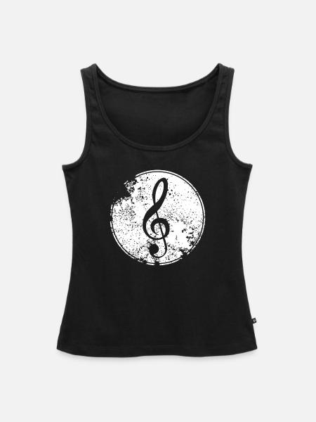 Musiknote - Frauen Premium Organic Tank Top - Schwarz