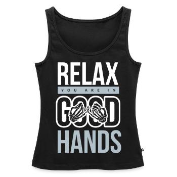 Physiotherapie - Frauen Premium Organic Tank Top - Schwarz - Vorne - AI Model Female 172 light (172cm)