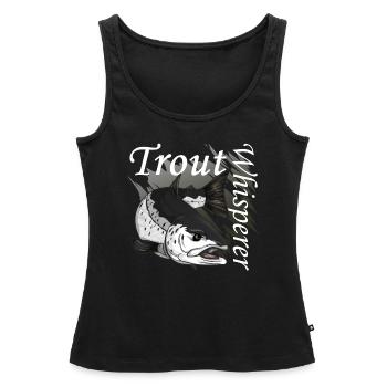 Truites murmureurs - Débardeur bio Premium Femme - noir - Devant - AI Model Female 172 light (172cm)