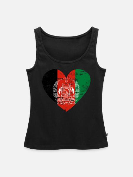 Afghanistan Flaggenherz - Frauen Premium Organic Tank Top - Schwarz