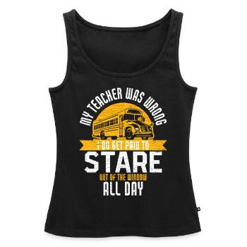 Busfahrer Bus Schulbus - Frauen Premium Organic Tank Top - Schwarz - Vorne - AI Model Female 172 light (172cm)
