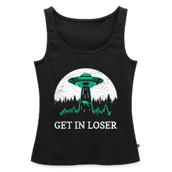Ufo Alien - Frauen Premium Organic Tank Top - Schwarz - Vorne - AI Model Female 172 light (172cm)