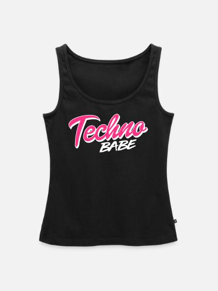 Techno Babe - Frauen Premium Organic Tank Top - Schwarz