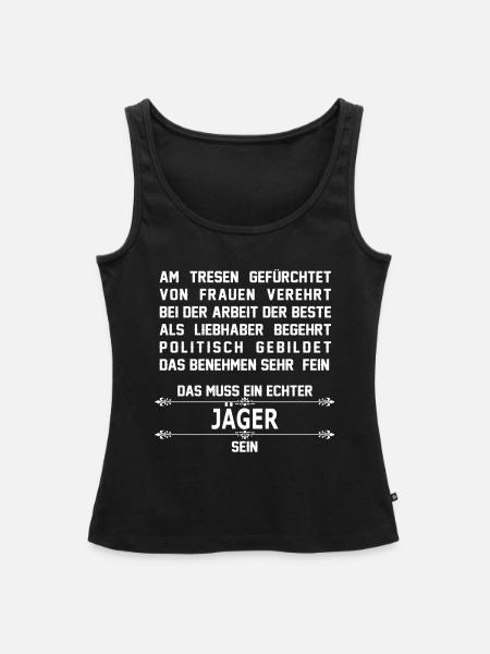 jaeger - Frauen Premium Organic Tank Top - Schwarz