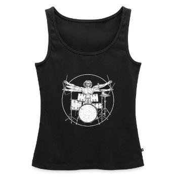 Batterie Percussion Percussion - Débardeur bio Premium Femme - noir - Devant - AI Model Female 172 light (172cm)