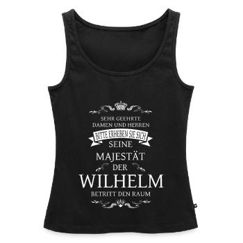 Seine Majestät der Wilhelm betritt den Raum - Frauen Premium Organic Tank Top - Schwarz - Vorne - AI Model Female 172 light (172cm)