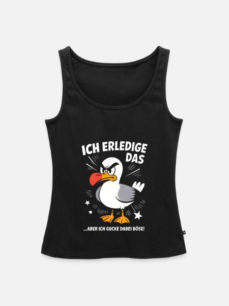 Möwe Seevogel Nen scheiss muss ich - Frauen Premium Organic Tank Top - Schwarz