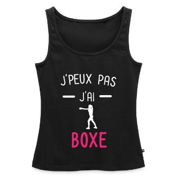 je peux pas j'ai boxe rose - Débardeur bio Premium Femme - noir - Devant - AI Model Female 172 light (172cm)