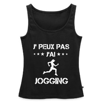 je peux pas j'ai jogging cadeau femme - Débardeur bio Premium Femme - noir - Devant - AI Model Female 172 light (172cm)