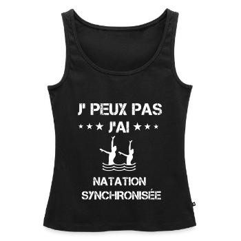 je peux pas j'ai natation cadeau femme - Débardeur bio Premium Femme - noir - Devant - AI Model Female 172 light (172cm)