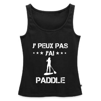 je peux pas j'ai paddle cadeau femme - Débardeur bio Premium Femme - noir - Devant - AI Model Female 172 light (172cm)