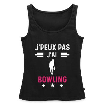 je peux pas j'ai bowling drôle femme - Débardeur bio Premium Femme - noir - Devant - AI Model Female 172 light (172cm)