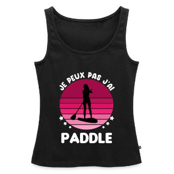 je peux pas j'ai paddle vintage femme - Débardeur bio Premium Femme - noir - Devant - AI Model Female 172 light (172cm)