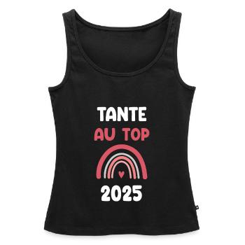 2025 Aunt at the top announces pregnancy - Women’s Premium Organic Tank top - black - Front - AI Model Female 172 light (172cm)