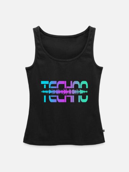 Techno Rave Raver - Frauen Premium Organic Tank Top - Schwarz