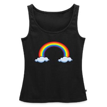 Arc-en-ciel avec nuages | arc en ciel - Débardeur bio Premium Femme - noir - Devant - AI Model Female 172 light (172cm)