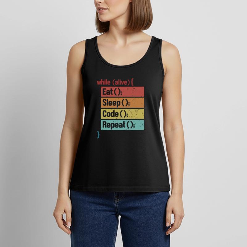 Eat Sleep Code Repeat Softwareingenieur Coder Frauen Premium Organic Tank Top