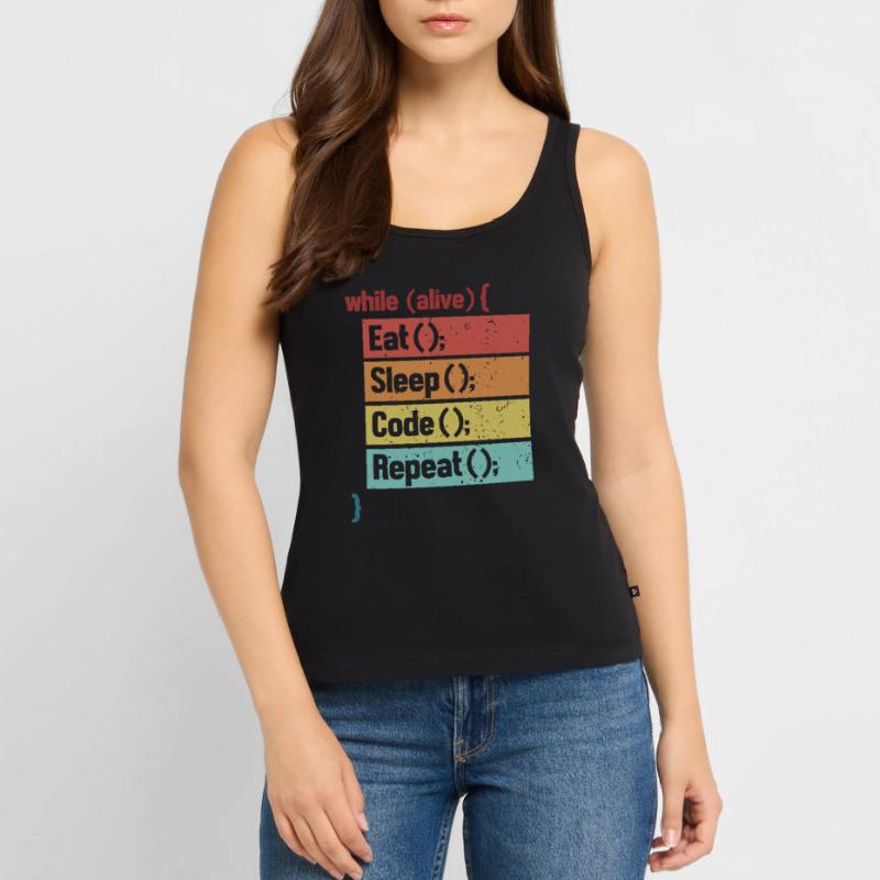 Eat Sleep Code Repeat Software Engineer Coder Débardeur bio Premium Femme