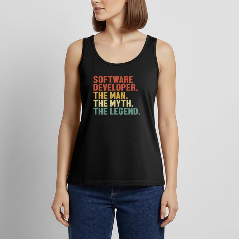 Software Developer Man Myth Legend Coder Software Women’s Premium Organic Tank top