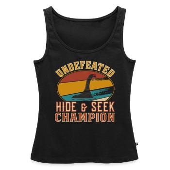 Retro Undefeated Hide and Seek Champion Nessie - Women’s Premium Organic Tank top - black - Front - AI Model Female 172 light (172cm)