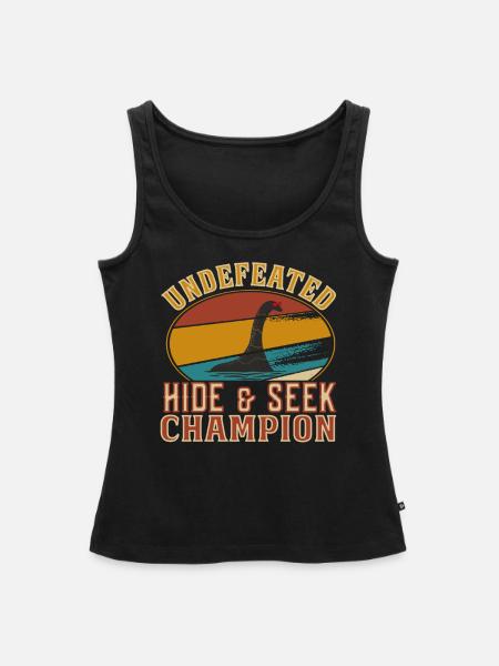 Retro Undefeated Hide and Seek Champion Nessie - Women’s Premium Organic Tank top - black