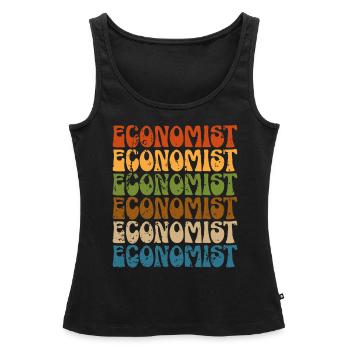 Économiste Professeur d’économie Profession Économie - Débardeur bio Premium Femme - noir - Devant - AI Model Female 172 light (172cm)