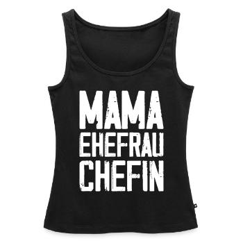 Mama Ehefrau Chefin - Frauen Premium Organic Tank Top - Schwarz - Vorne - AI Model Female 172 light (172cm)