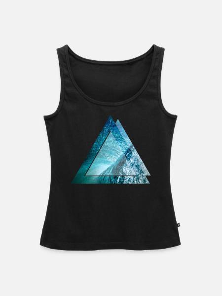 Dreieck Wave - Frauen Premium Organic Tank Top - Schwarz