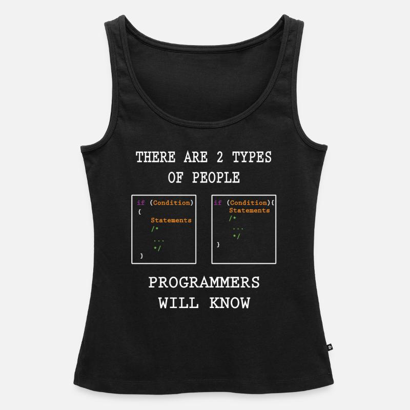 Zwei Arten Von Programmierer - Frauen Premium Organic Tank Top - Schwarz