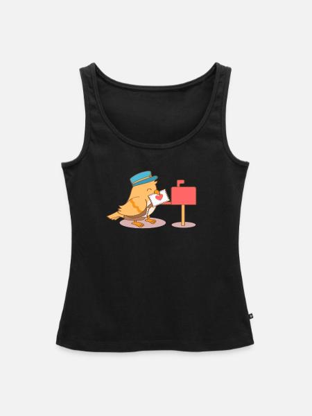 Süße Birdy Postman Liebesbrief - Frauen Premium Organic Tank Top - Schwarz