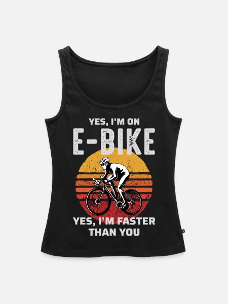 E-Bike Vélo électrique Vélo Cyclisme Biker VTT - Débardeur bio Premium Femme - noir