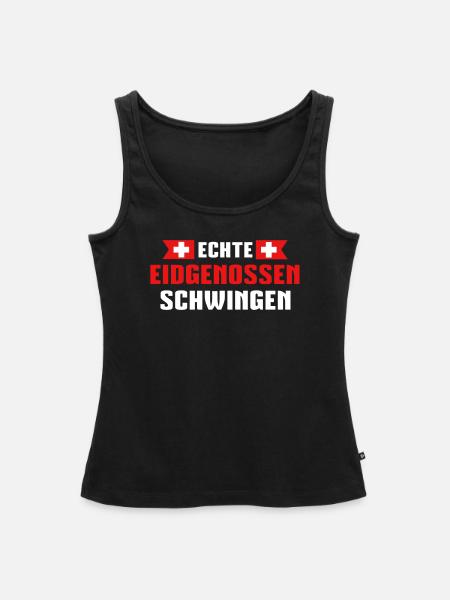 Echte Eidgenossen schwingen - Frauen Premium Organic Tank Top - Schwarz