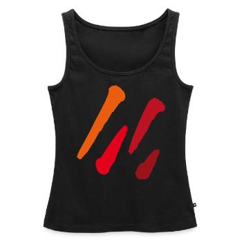 Farben Streifen - Diagonal - ROT - Frauen Premium Organic Tank Top - Schwarz - Vorne - AI Model Female 172 light (172cm)