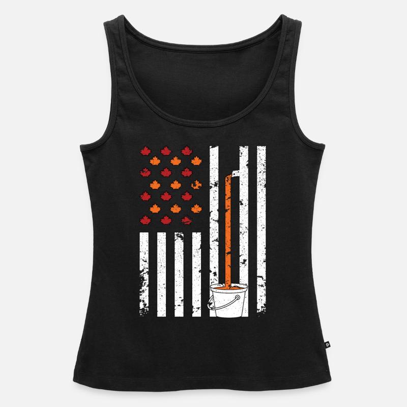 Maple Tapping Drapeau Érable Feuille d’érable - Débardeur bio Premium Femme - noir