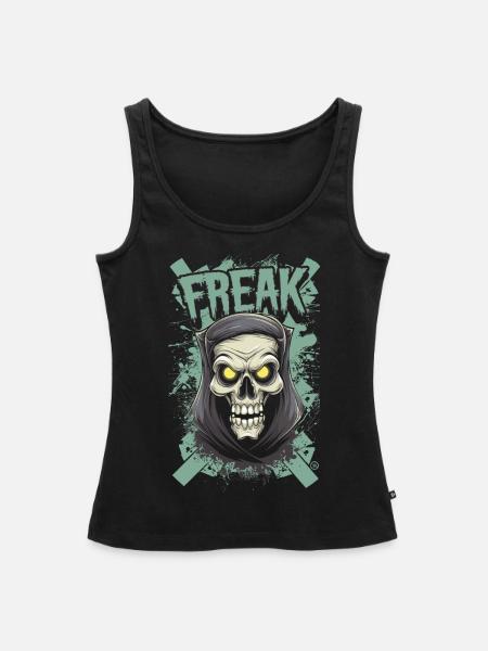 Freak - Skull, Totenkopf - Frauen Premium Organic Tank Top - Schwarz
