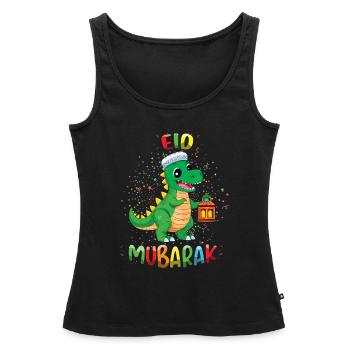 Eid Mubarak Dinosaur Lantern Celebration - Women’s Premium Organic Tank top - black - Front - AI Model Female 172 light (172cm)