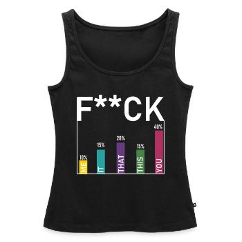 Fuck statistiques - Débardeur bio Premium Femme - noir - Devant - AI Model Female 172 light (172cm)