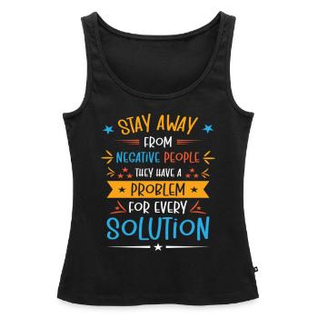Solution Critical Thinkers Positive Motivation - Women’s Premium Organic Tank top - black - Front - AI Model Female 172 light (172cm)