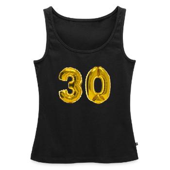 30 ans - Débardeur bio Premium Femme - noir - Devant - AI Model Female 172 light (172cm)