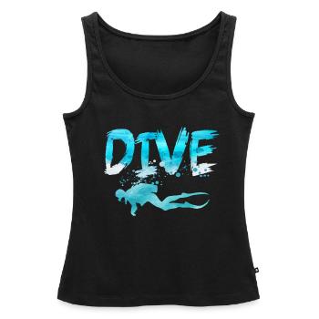 Diver Dive Divemaster Diving Diver Sea - Débardeur bio Premium Femme - noir - Devant - AI Model Female 172 light (172cm)
