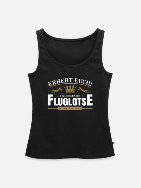Fluglotse - Frauen Premium Organic Tank Top - Schwarz