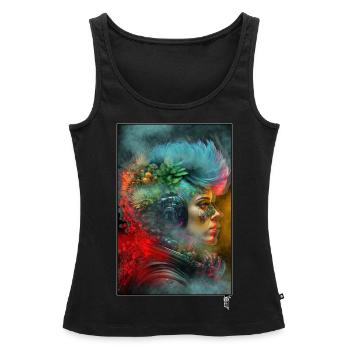 I AM WHO I AM - par ArtBirdy - Débardeur bio Premium Femme - noir - Devant - AI Model Female 172 light (172cm)