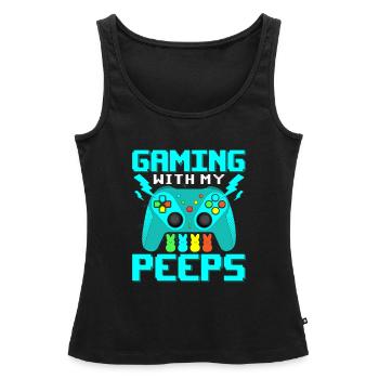 Gaming Quote Gaming avec My Peeps Gaming - Débardeur bio Premium Femme - noir - Devant - AI Model Female 172 light (172cm)
